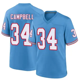 Game Men's Earl Campbell Tennessee Titans Nike Oilers Throwback Alternate Jersey - Light Blue