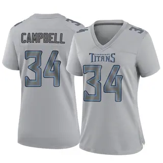 Game Women's Earl Campbell Tennessee Titans Nike Atmosphere Fashion Jersey - Gray