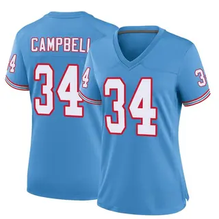 Game Women's Earl Campbell Tennessee Titans Nike Oilers Throwback Alternate Jersey - Light Blue