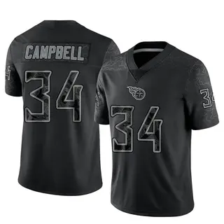 Limited Men's Earl Campbell Tennessee Titans Nike Reflective Jersey - Black