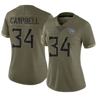 Limited Women's Earl Campbell Tennessee Titans Nike 2022 Salute To Service Jersey - Olive