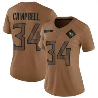 Limited Women's Earl Campbell Tennessee Titans Nike 2023 Salute To Service Jersey - Brown