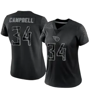 Limited Women's Earl Campbell Tennessee Titans Nike Reflective Jersey - Black